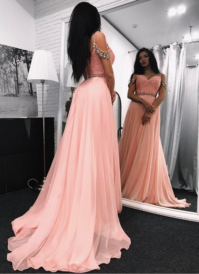V-Neck Beaded Ball Gown OUTLET main image 1