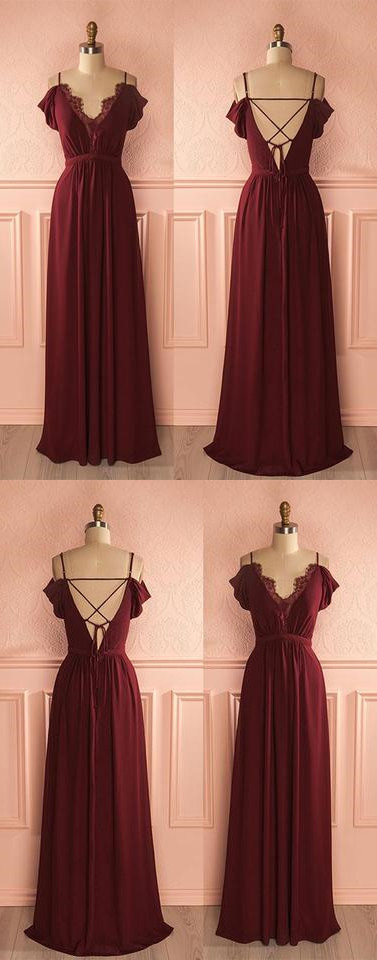 Charming Off Shoulder ,burgundy A-line Long Prom Dress,sexy Party Dress,custom Made Evening Dress
