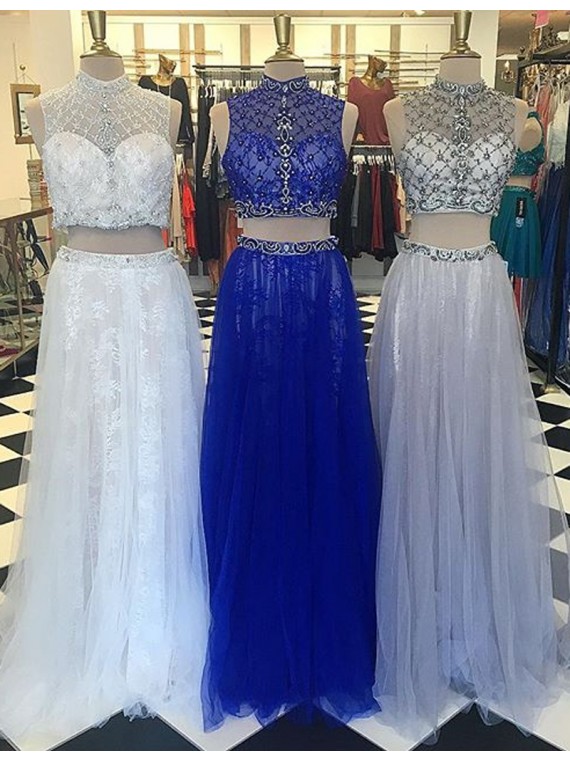 Sexy Prom Dress,sleeveless Prom Dress,long Prom Dresses ,two Piece Homecoming Dress,long Evening Party Dress