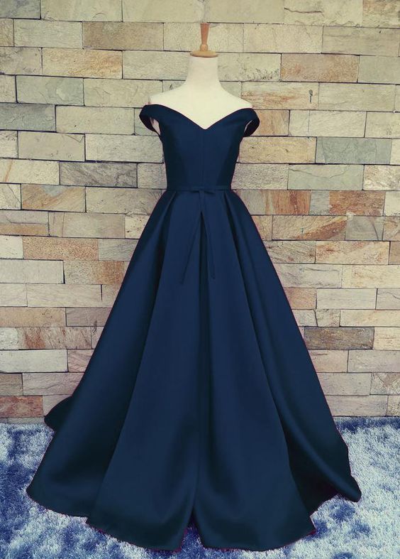 Long Gold Prom Dress, Satin Beaded Evening Dress, Sweetheart Mermaid Party Dress H0854