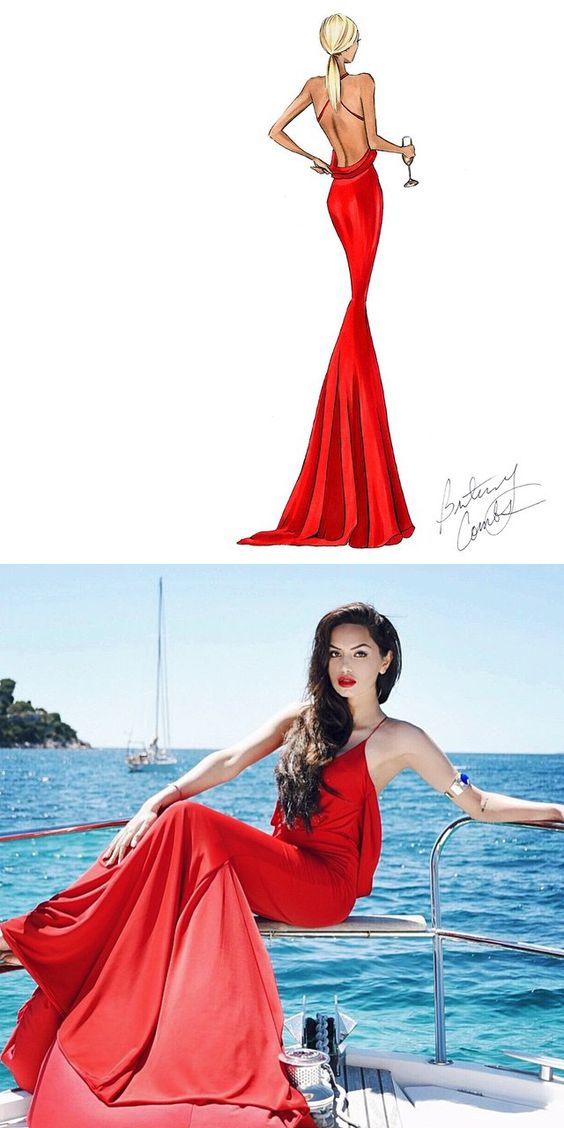Gorgeous Mermaid Red Long Prom Dress With Criss Cross Back