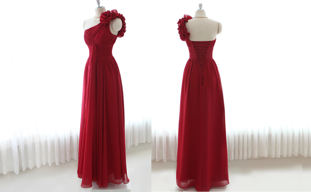 Red Single Strap Dresses Sweetheart Bridesmaid Dresses Bridesmaid Dresses Hand-beaded Evening Dress