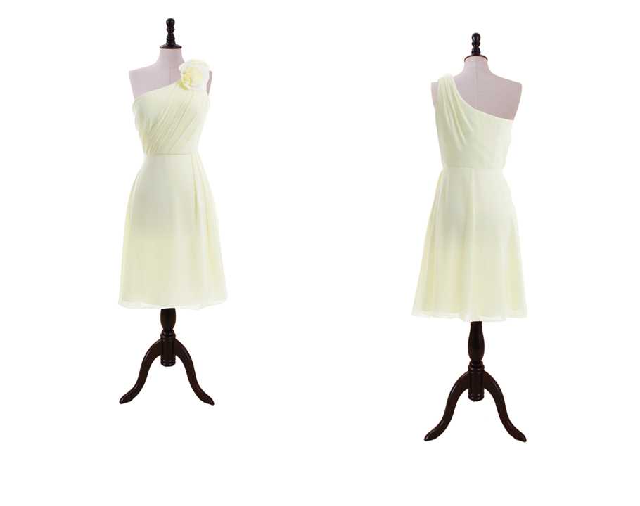 One Shoulder Hand Made Flower Chiffon Prom Dress/bridesmaid Dress/homecoming Dress/[party Dress/evening Dress