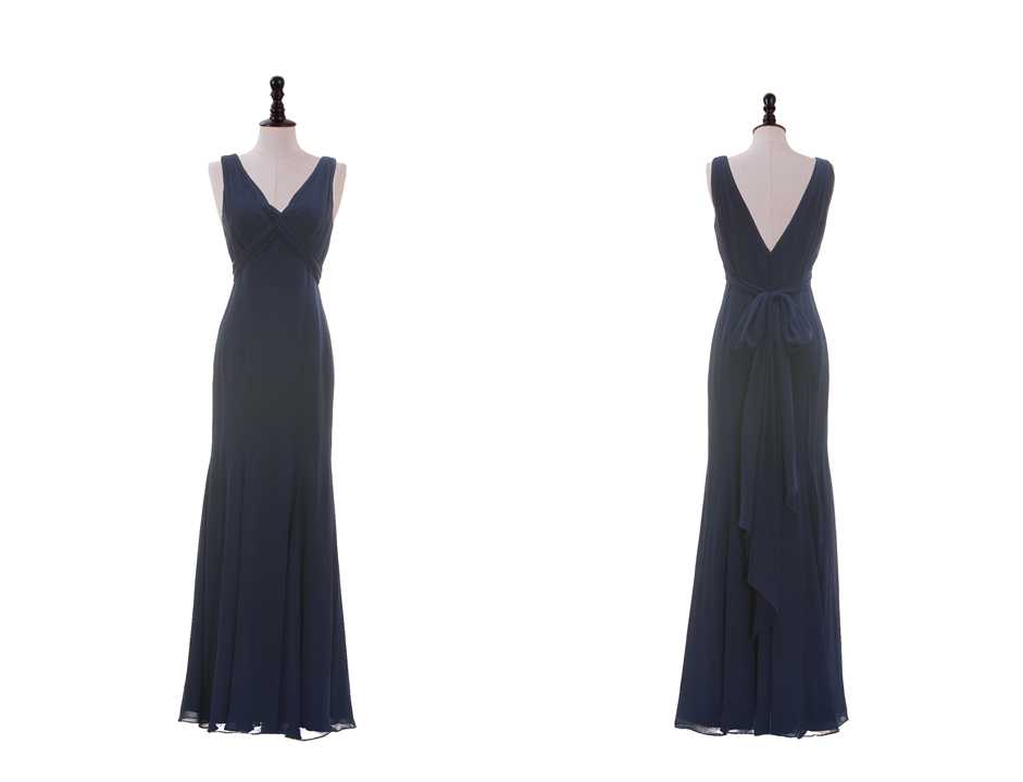 Chiffon V-neck Chiffon Prom Dress/bridesmaid Dress/homecoming Dress/[party Dress/evening Dress