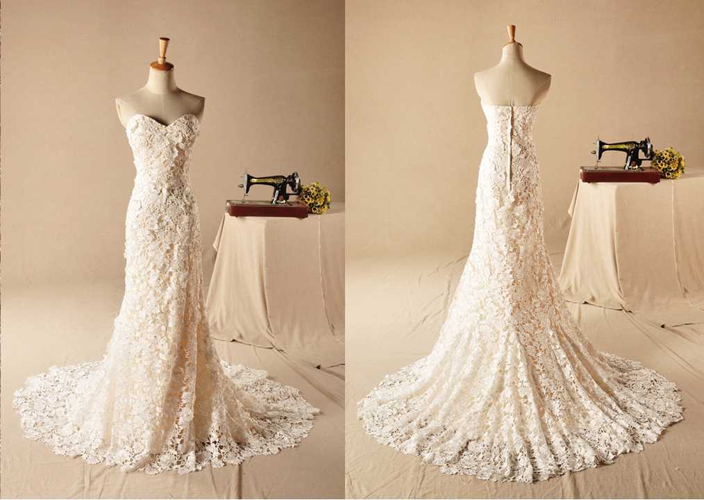 Romantic Sweetheart Venice Lace Slim Lace Wedding Dress Bridal Dress Gown Wedding Gown Bridal Gown Lace Bridal Dress