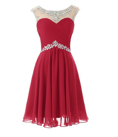 Ulass Adorable Short Chiffon Round Neckline With Beadings, Lovely Knee Length Prom Dresses, Style Homecoming Dresses 2015, Grduation Dresses