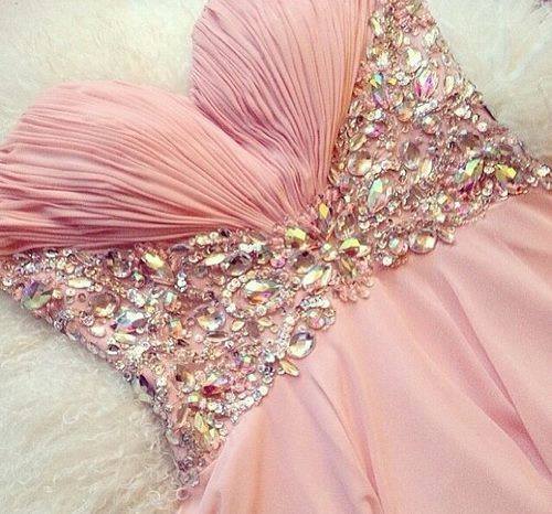 Ulass Pretty Pearl Pink Mini Chiffon Prom Dress With Beadings