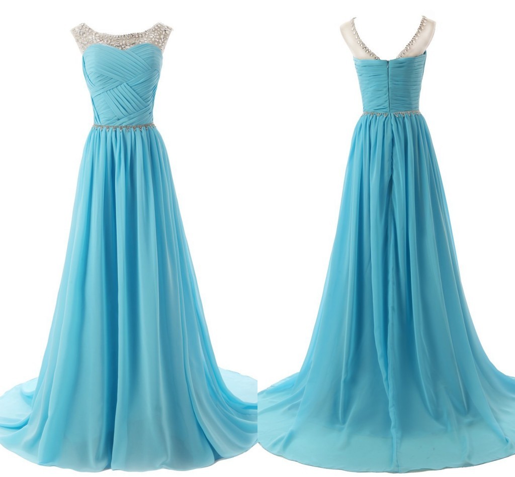 Ulass Chiffon Charming Prom Dresses, Floor-length Evening Dresses, Prom Dresses, A-line Real Made Prom Dresses