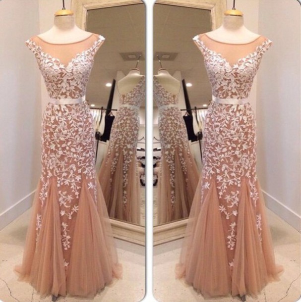 Ulass 2015 Appliques Prom Dresses, Charming Prom Dresses, Real Made Prom Dresses