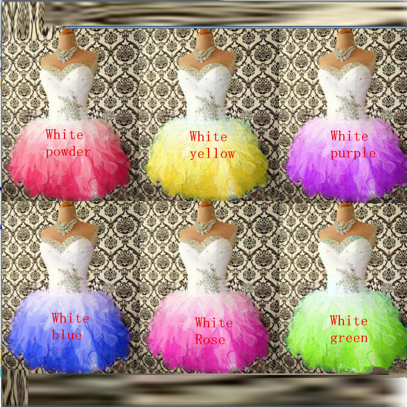 Ulass 2016 Sexy Beaded Women Prom Dresses Organza Sweetheart Short Mini Prom Dress Ruffles A Line Party Dresses Size 2-16