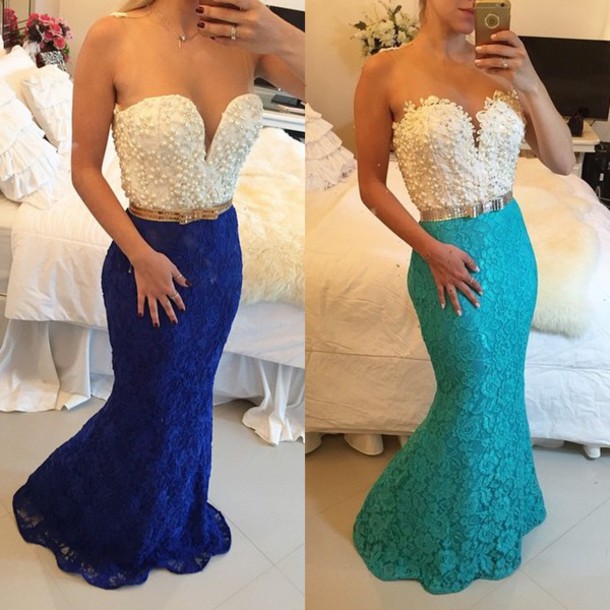 Ulass Elegant Lace Mermaid Prom Dresses Sweetheart Sash Bow 2016 Evening Gowns with Beadings