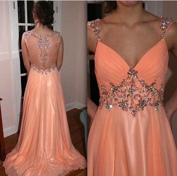 Ulass 2016 Crystal Chiffon Prom Dresses Party Gowns Pleated V-neck With Beaded Cap Sleeve Sheer Open Back Beading Evening Formal Gown