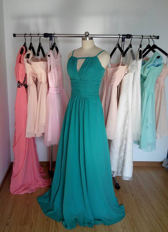 Ulass Green Halter Long Bridesmaid Dress/wedding Party Dresses/ Evening Dress/prom Dress/maxi Dress/formal Dress 2016