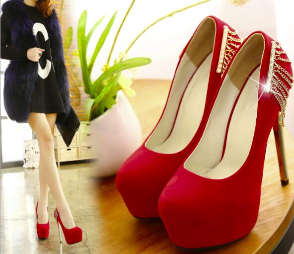 Black And Red Highheeled Shoes on Luulla