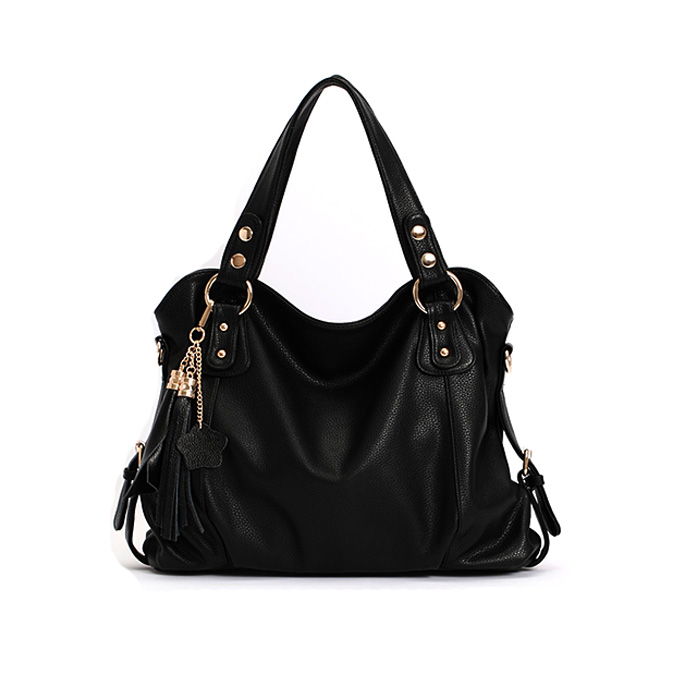 Ulass Elegant Tassel Black Handbag Shoulder Bag Bb 23