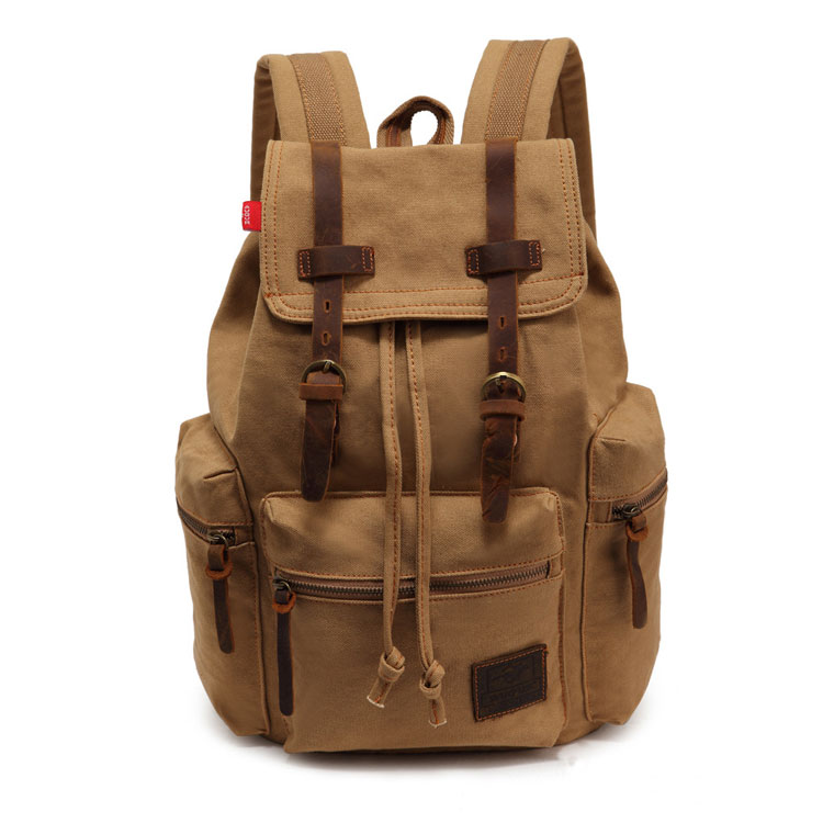 Ulass Retro Brown Scrub Travelling Canvas Backpack-bb-25