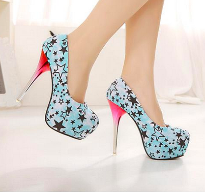 Ulass Sexy Adoral Floral Stars High Heel Shoes Luxury Gradient Heel Stiletto Heel Pumps 4 Colors Size 40 Epacket