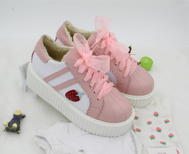 Ulass 2 Colors Lolita Kawaii Strawberry Shoes St-069