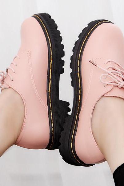 Ulass Lace Up Faux Leather Shoes