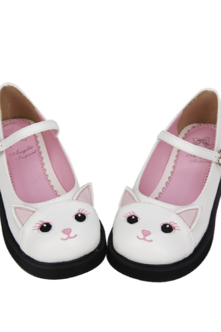Ulass Lolita Kitty Cat White Shoes