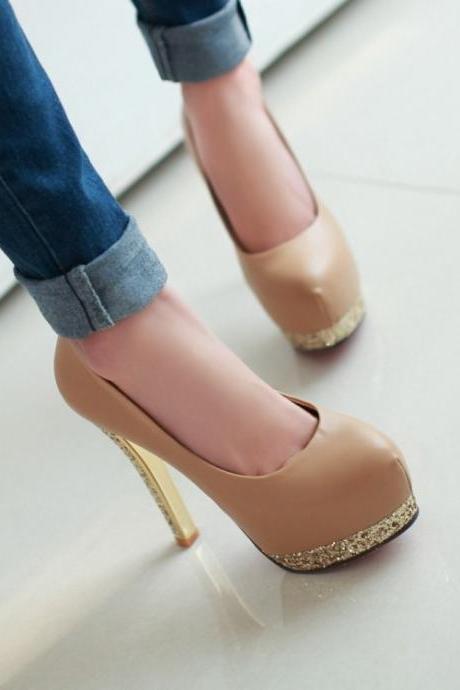 Ula Sexy Pink Metallic Platform Pumps ST-109