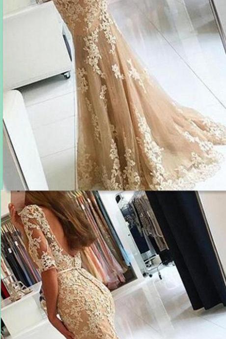 Ulass Charming Prom Dress,long Evening Dress, Mermaid Lace Evening Dresses,formal Gowns 2017
