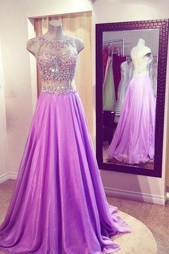 Ulass Lilac Prom Dresses,beaded Prom Dress,sexy Prom Dress,2 Piece Prom Dresses,2016 Formal Gown,beading Evening Gowns,two Pieces Party