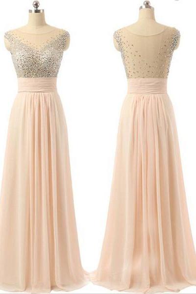 Ulass Chiffon See-through Back Charming Party Cocktail Evening Long Prom Dresses Online