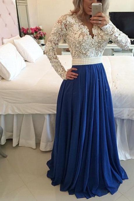 Ulass Long Sleeve Prom Dresses,Discount Prom Dresses,Beaded Prom Dresses,Cheap Prom Dresses,Prom Dresses with Pearls Belt,Handmade Prom Dresses,Evening Dresses,Dresses for Prom