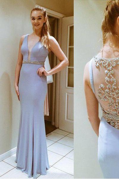 Illusion Back Dress For Prom Evening Party 