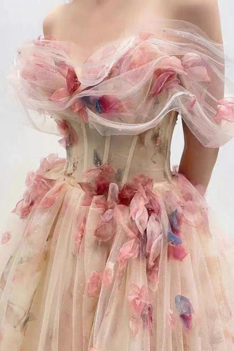 Charming V Neck Prom Dresses Sweetheart Organza Applique Long Prom Dress Lace Long Evening Dress Hot