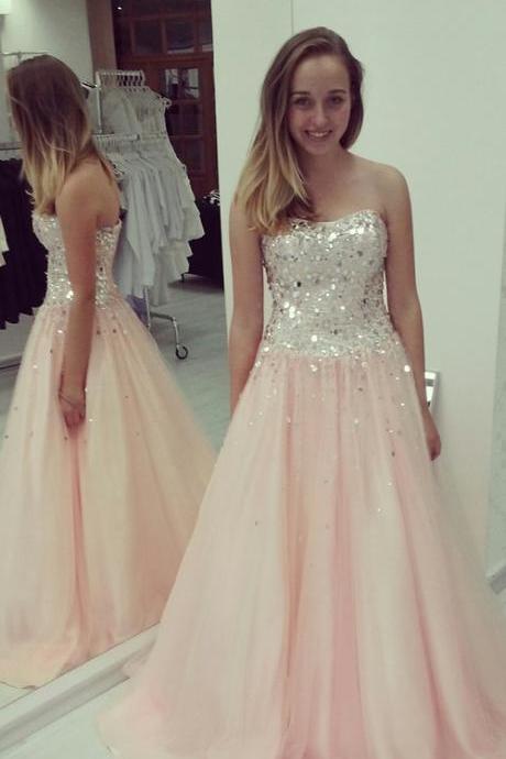Ulass 2016 Hot High Quality Prom Dress A-Line Prom Dress Chiffon Prom Dress Strapless Prom Dress Sequined Prom Dress