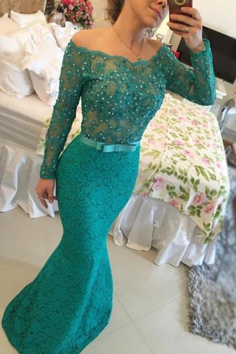 Ulass Mermaid Prom Dress/Evening Dress - Dark Green Bateau Neck Beading 2016