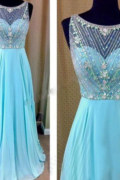 Ulass blue prom dress, beaded prom dresses, long prom dress, prom dress online, 2016 new prom dress, see through prom dress