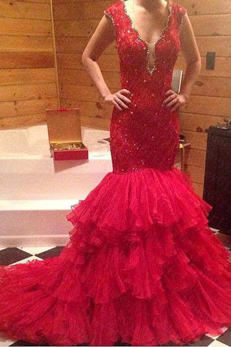 Ulass 2016 Hot Sale Sheath Lace and Beading Tulle Prom Dresses
