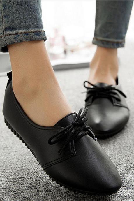 Ulass Women casual shoes 2016 spring and summer shoes flat shoes wild pure light color mouth female shoes sapato feminino ST-010