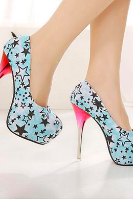 Ulass Sexy Adoral Floral Stars High Heel Shoes Luxury Gradient Heel Stiletto Heel Pumps 4 Colors Size 40 ePacket