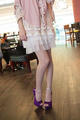Ulass Party Wear White Ankle Strappy Peep Toe High Platform Stiletto Dress Shoes