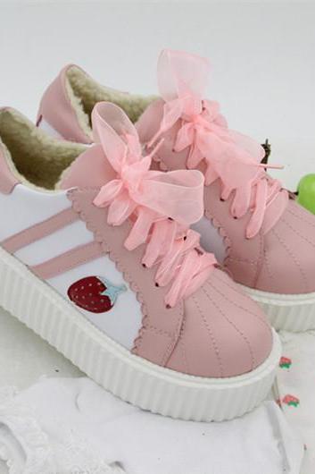 Ulass 2 Colors Lolita Kawaii Strawberry Shoes ST-069