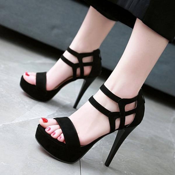 Ulass Sexy Black T Strap High Heel Fashion Sandals ST-104 on Luulla