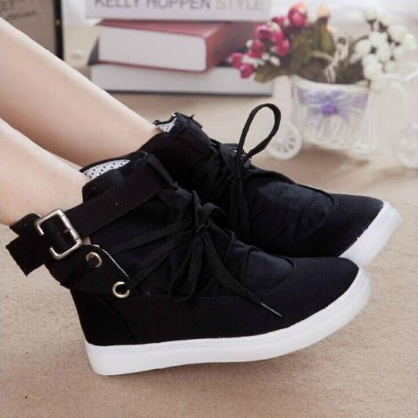 Ulass Lace High-top Canvas Shoes on Luulla