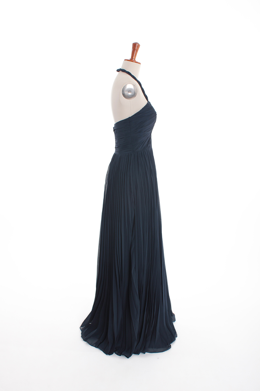 Flowy A-Line Pleated V-neck Ruffle Chiffon Dress Terracotta main image 1