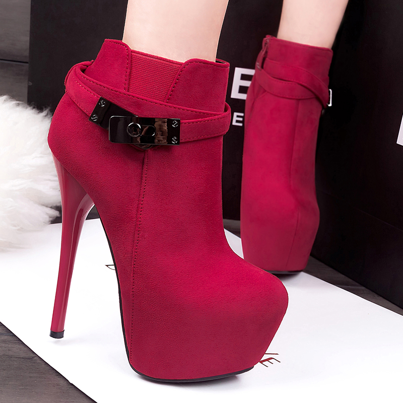 Ulass Nysiani 3439 Pointed Toe Women Platform Boots Fashion Ultra High